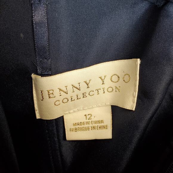 Jenny Yoo Collection Dress Chiffon Blue Knee Length Sz 12 Fairy Bridesmaid Prom - Picture 11 of 16